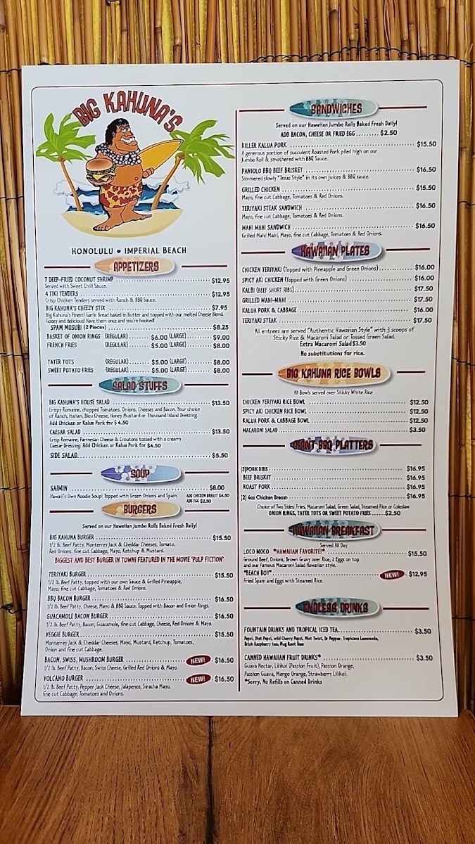 Big Kahuna's Menu - Image 1